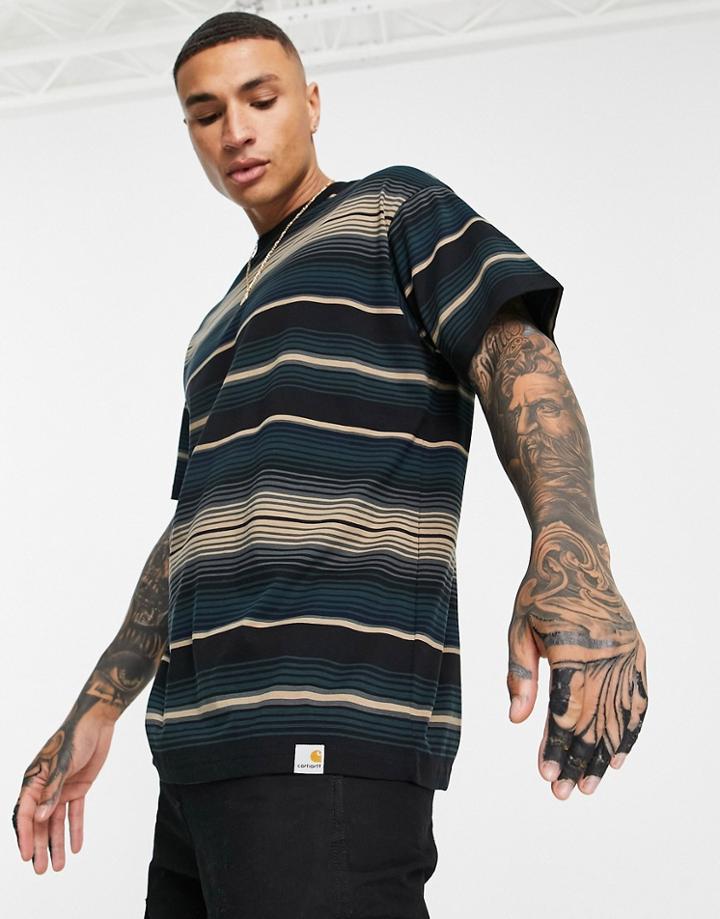 Carhartt Wip Tuscon Stripe T-shirt In Green
