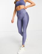 Asos 4505 Legging In Sheen With Laser Cut-blue