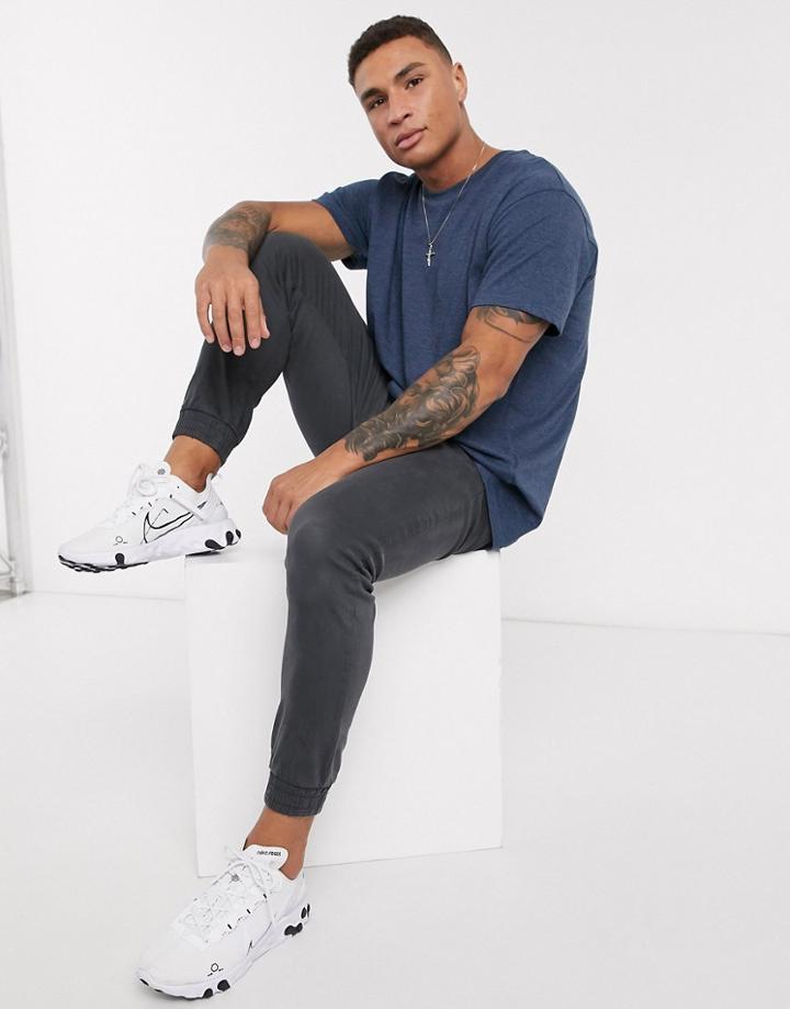 Brave Soul Oversized T-shirt In Blue Marl-blues