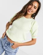 Vero Moda Sweater With Puff Sleeves In Light Green
