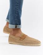 Asos Design Espadrilles In Stone Suede - Stone