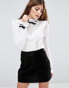 Asos Sweater In Ruffle Cable - Cream