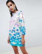 Asos Edition Disc Sequin Shift Dress - Multi