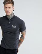 Ea7 Slim Fit Pique Stretch Polo In Dark Gray - Gray