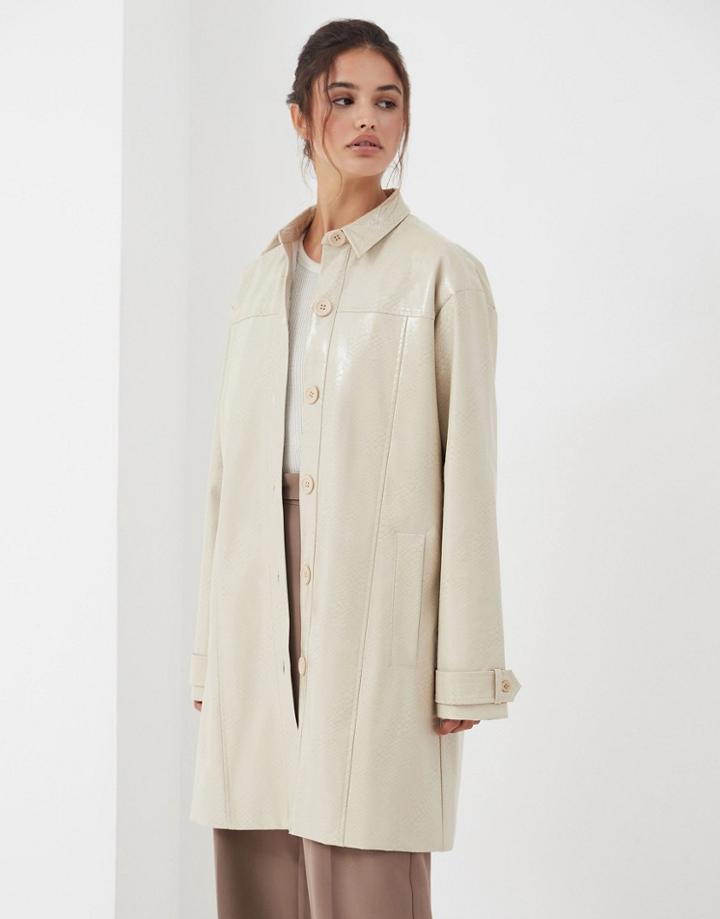 4th & Reckless Straight Coat In Cream-white