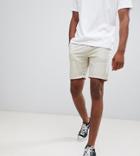 Asos Design Tall Slim Chino Shorts In Beige - Beige
