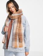 Asos Design Personalized Heritage Check Scarf With L Initial In Multi