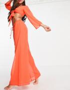 Candypants Wide Leg Beach Pants Set In Orange