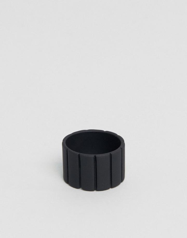 Asos Band Ring In Matt Black - Black