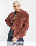 Reclaimed Vintage Inspired Unisex Suede Jacket In Brown
