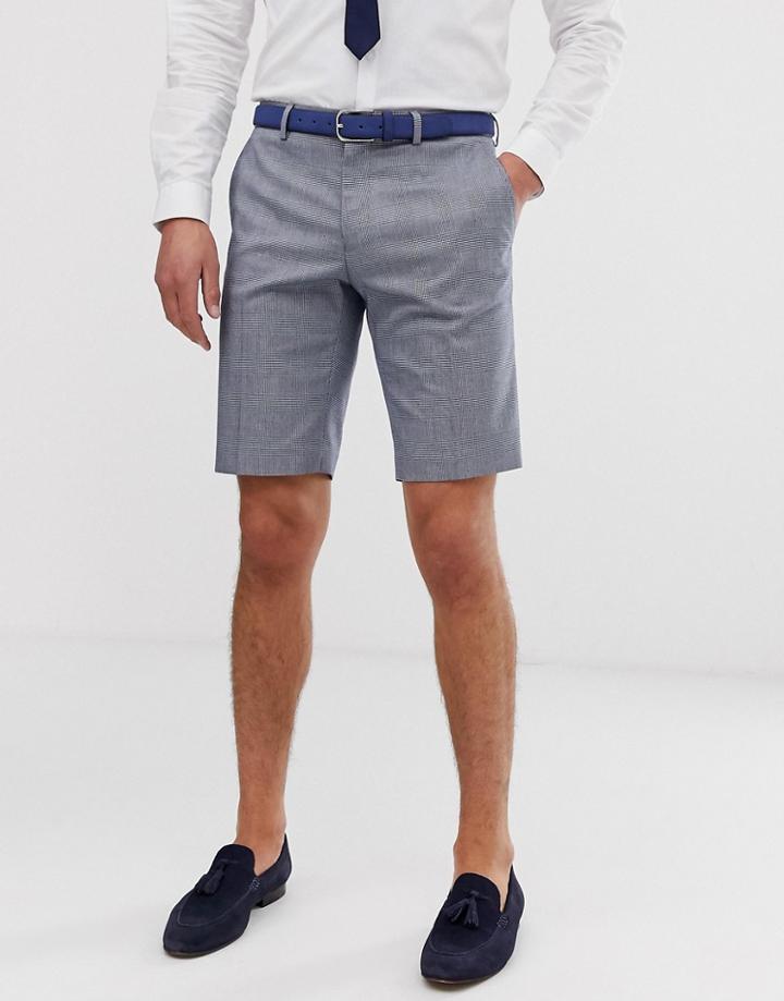 Only & Sons Checked Suit Shorts-gray
