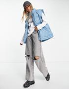 Weekday Layer Recycled Polyester Puffer Vest In Dusty Blue-blues