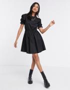 Missguided Smock Dress With Elasticated Waist In Black