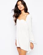 The Stone Cold Fox Pieces Smock Dress In White - White