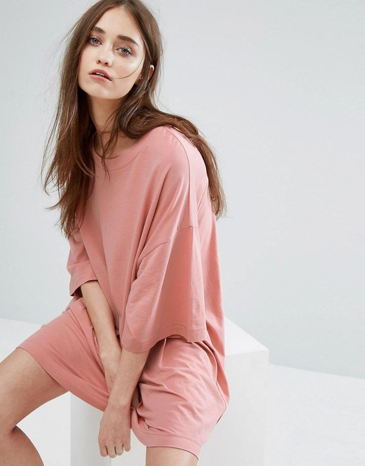 Weekday Huge T-shirt Dress - Pink