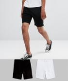 Asos Skinny Shorts 2 Pack Black/white Save - Multi