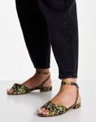 Karen Millen Amelia Flat Sandals In Leopard-multi