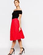 Oasis Lace Midi Skirt - Coral
