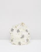 Asos Bridal Pearl Embellished Pouch Clutch Bag - White