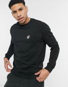 New Look Sweatshirt With Rose Embroidery In Black
