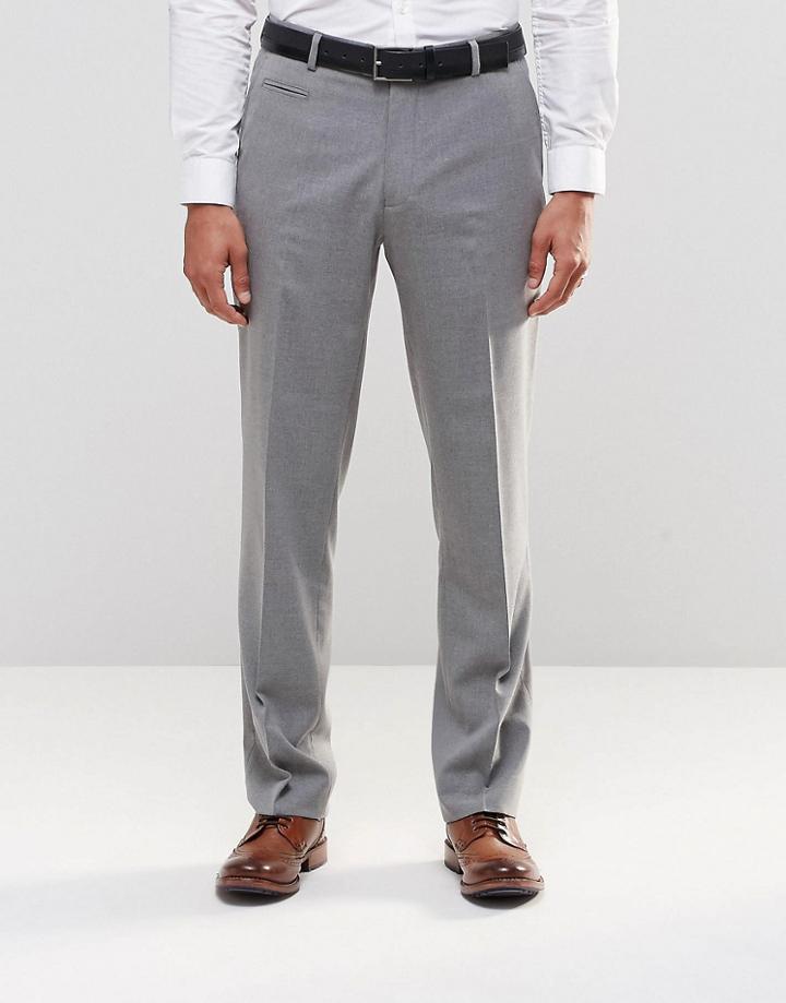Asos Straight Fit Smart Pants - Mid Gray