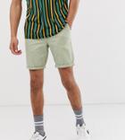 Asos Design Tall Skinny Chino Shorts In Light Green - Green