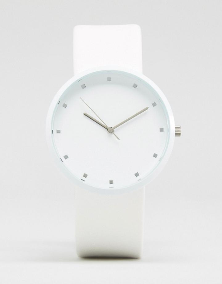 Asos Watch In White With Silver Highlights - White