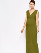 Asos Maternity Maxi Dress With Cross Front - Pink
