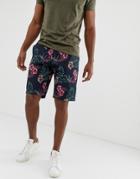 Threadbare Tropical Chino Shorts-navy