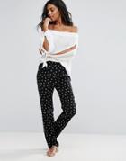 Pepe Jeans Lina Printed Straight Pants - Black
