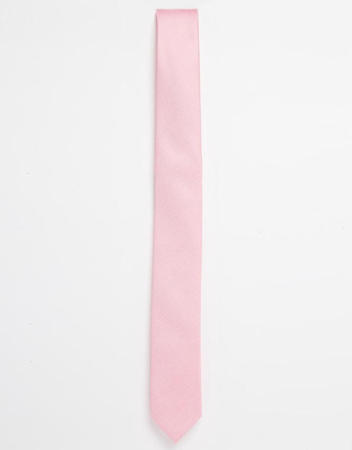 Devils Advocate Plain Tie In Pale Pink - Pink