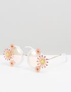 Aldo Flower Frame Glasses - White