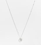 Asos Design Silver Plated Necklace With Puff Heart Pendant