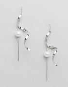 Ashiana Spiral Drop Earrings - Silver
