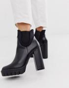Co Wren Chunky Platform Heeled Boots In Black