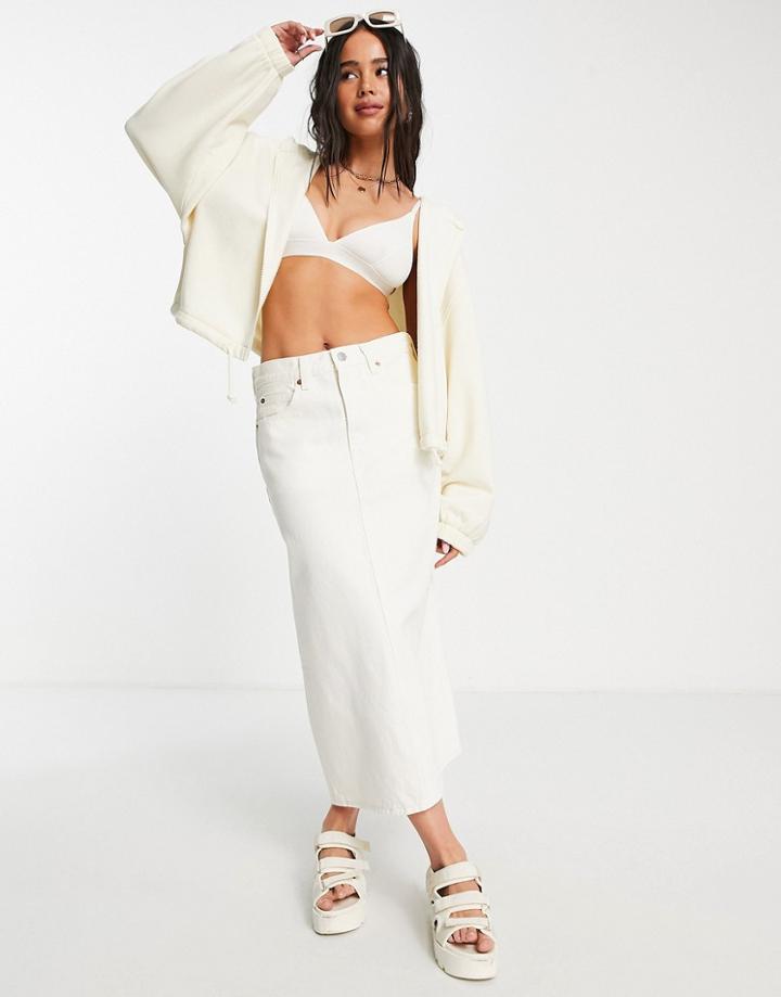 Levi's 70s Midi Skirt In Ecru-white