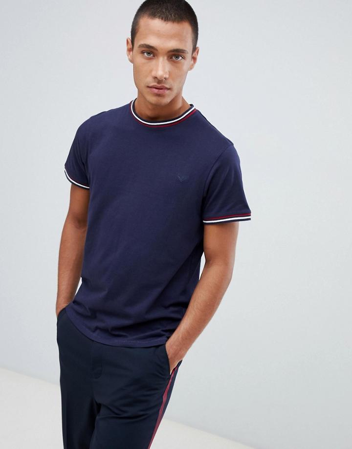 Threadbare Ringer T-shirt - Navy