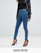 Asos Petite Ridley Ankle Grazer Jeans In Lanie Wash - Blue