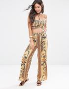 Asos Festival Print Palazzo Beach Pant Co-ords - Festival Print