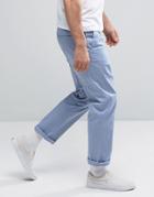 Asos Straight Chinos In Pale Blue - Blue