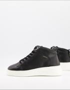 Fiorelli Pippa Leather High Top Sneakers In Black