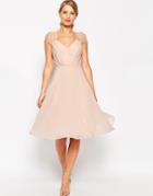 Asos Kate Lace Midi Dress - Nude