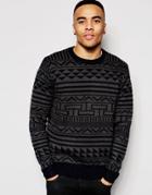 D-struct Noak Patterned Sweater - Black