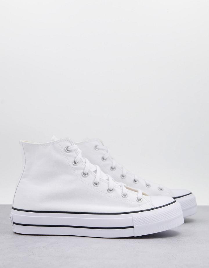 Converse Chuck Taylor All Star Hi Lift Stacked Sole Sneakers In White