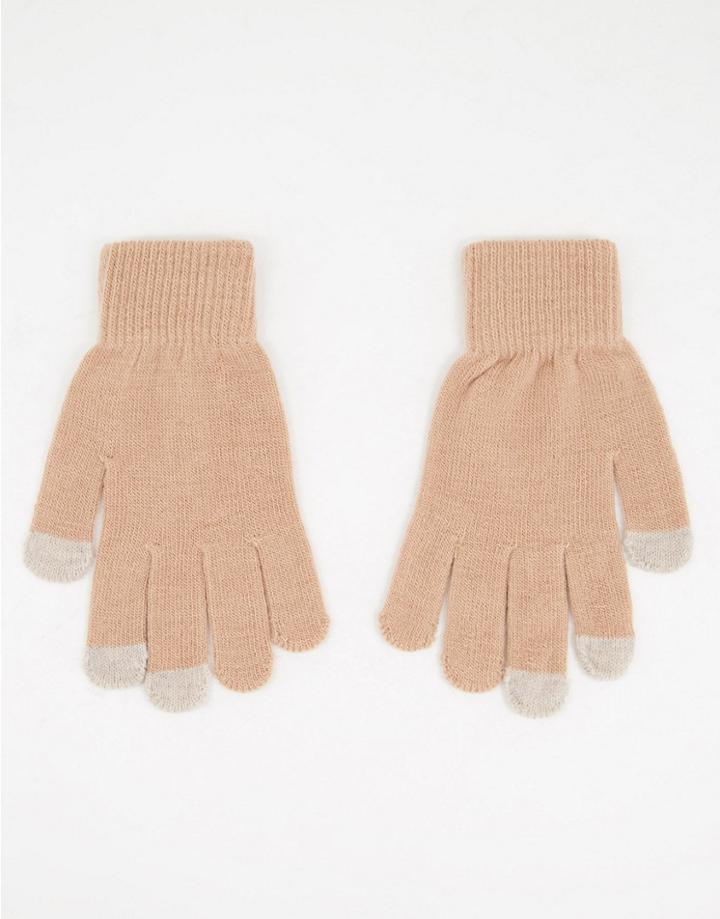 Svnx Touch Screen Gloves In Dusty Pink-brown
