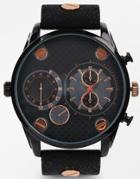 Asos Oversized Watch In Black - Black