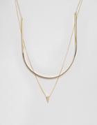 Limited Edition Sleek Spike Multi Row Necklace - Gold