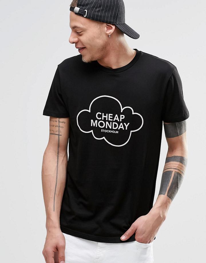Cheap Monday Standard T-shirt Cloud Logo - Black