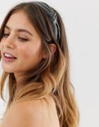 Vila Satin Knot Headband - Gray