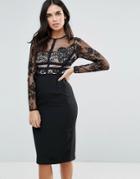 Coast Melinda Mix Lace Dress - Black